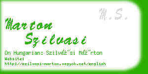 marton szilvasi business card